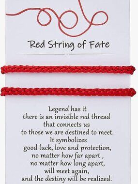 NEW IN BOX Desimtion Red String of Fate Matching Bracelet Set - Couples Gift